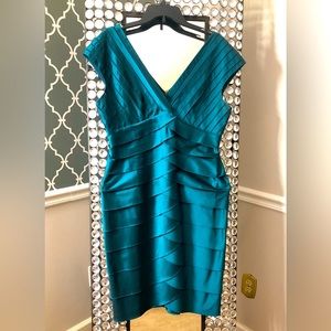 Adrianna Papell Cocktail Dress - Bluish Green - Size 14